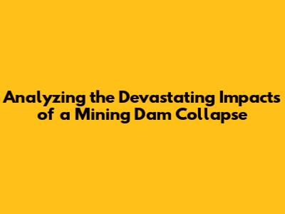 Analyzing the Devastating Impacts of a Mining Dam Collapse