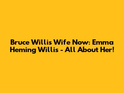 Bruce Willis' Wife Now: Emma Heming Willis - All About Her!