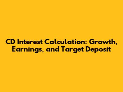 CD Interest Calculation: Growth, Earnings, and Target Deposit