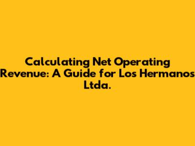 Calculating Net Operating Revenue: A Guide for Los Hermanos Ltda.