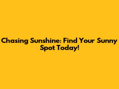 Chasing Sunshine: Find Your Sunny Spot Today!
