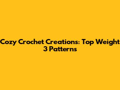 Cozy Crochet Creations: Top Weight 3 Patterns