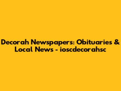 Decorah Newspapers: Obituaries & Local News - ioscdecorahsc