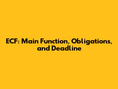 ECF: Main Function, Obligations, and Deadline