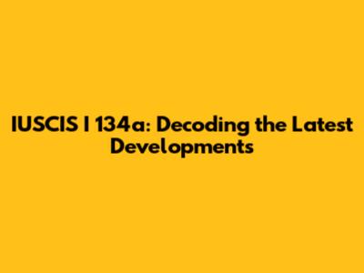IUSCIS I 134a: Decoding the Latest Developments