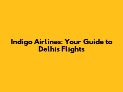 Indigo Airlines: Your Guide to Delhi's Flights