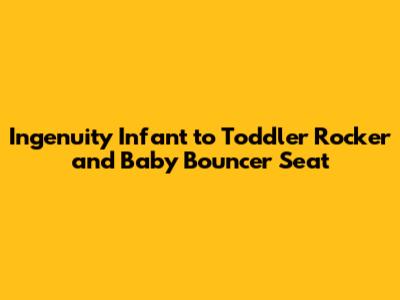 Ingenuity Infant to Toddler Rocker and Baby Bouncer Seat
