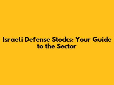 Israeli Defense Stocks: Your Guide to the Sector