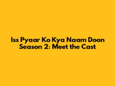 Iss Pyaar Ko Kya Naam Doon Season 2: Meet the Cast