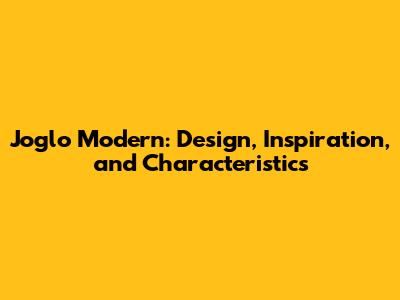 Joglo Modern: Design, Inspiration, and Characteristics