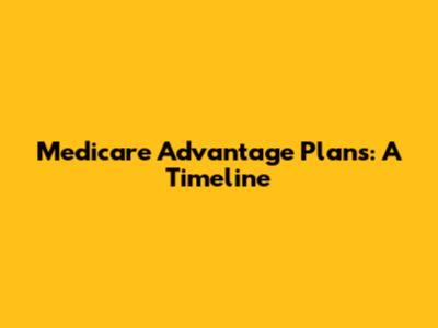 Medicare Advantage Plans: A Timeline