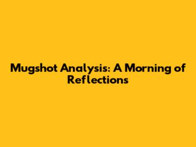 Mugshot Analysis: A Morning of Reflections