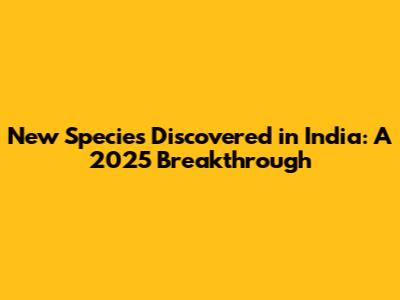 New Species Discovered in India: A 2025 Breakthrough