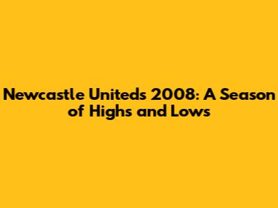 Newcastle United's 2008: A Season of Highs and Lows
