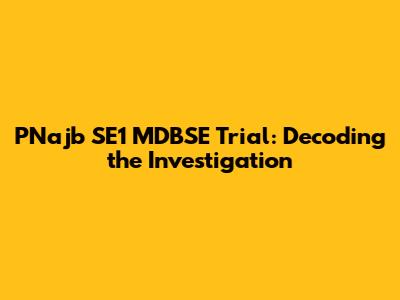 PNajb SE1 MDBSE Trial: Decoding the Investigation