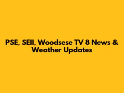 PSE, SEII, Woodsese TV 8 News & Weather Updates