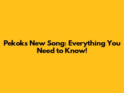 Pekok's New Song: Everything You Need to Know!