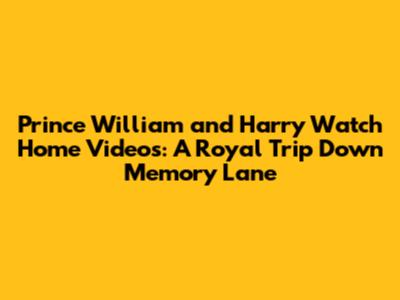 Prince William and Harry Watch Home Videos: A Royal Trip Down Memory Lane