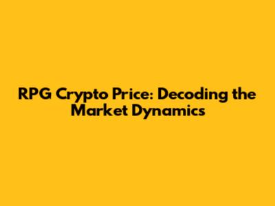 RPG Crypto Price: Decoding the Market Dynamics