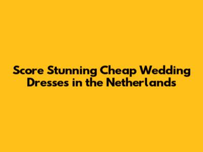 Score Stunning Cheap Wedding Dresses in the Netherlands