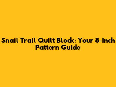 Snail Trail Quilt Block: Your 8-Inch Pattern Guide