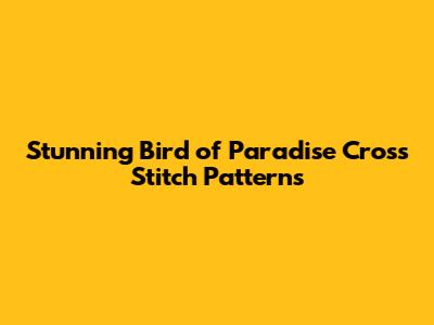 Stunning Bird of Paradise Cross Stitch Patterns