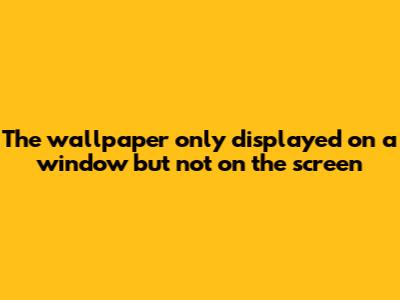 The wallpaper only displayed on a window but not on the screen