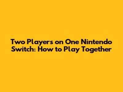 Two Players on One Nintendo Switch: How to Play Together