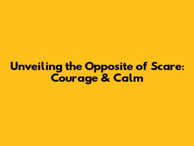Unveiling the Opposite of Scare: Courage & Calm