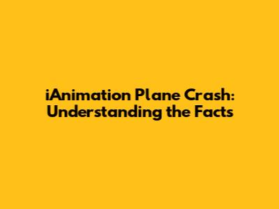 iAnimation Plane Crash: Understanding the Facts