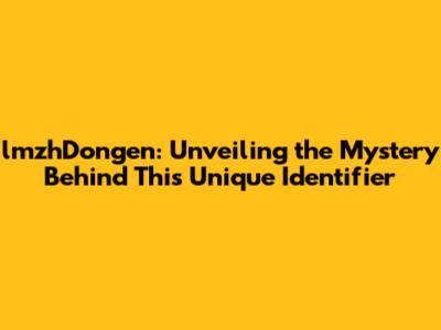 lmzhDongen: Unveiling the Mystery Behind This Unique Identifier